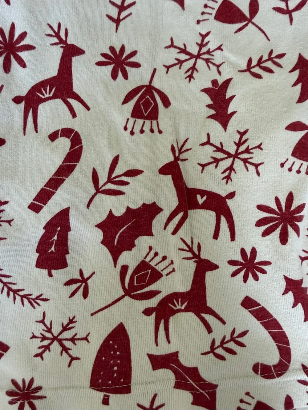 Hanna Andersson Cream and Red Holiday Reindeer Pajama Set